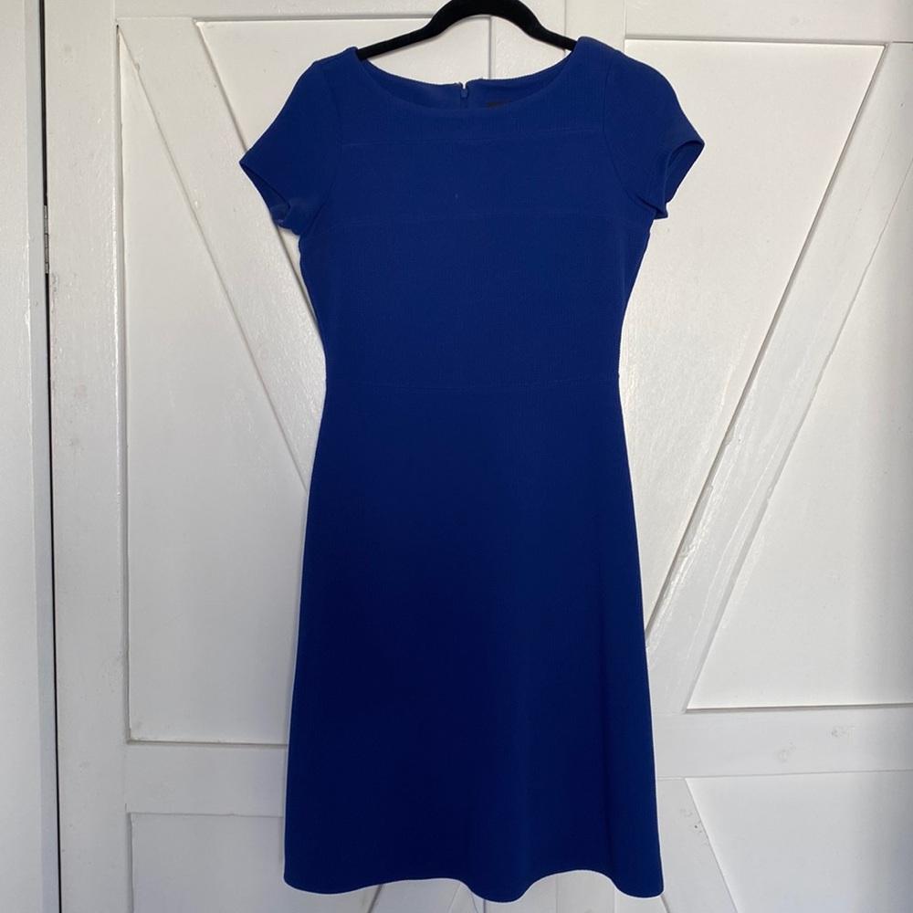 Fully lined blue a-line dress (2)